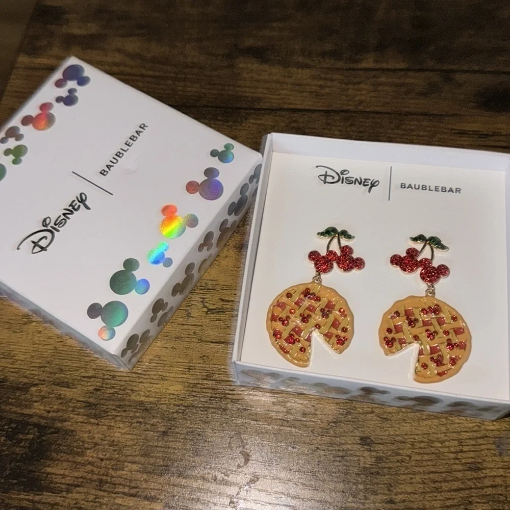 Disney Baublebar Cherry pie Thanksgiving earrings